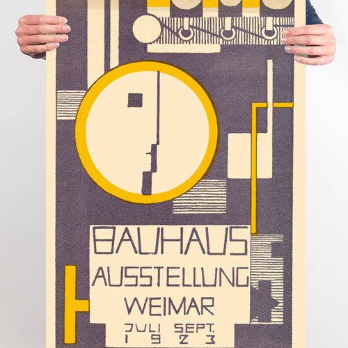 Red Screen Print Art. Bauhaus Print geometric Mid Century Etsy