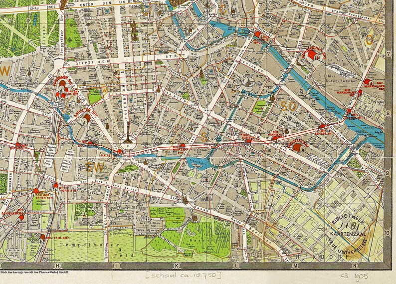 Classic Map of Berlin from 1905 City Map of Berlin Historic | Etsy