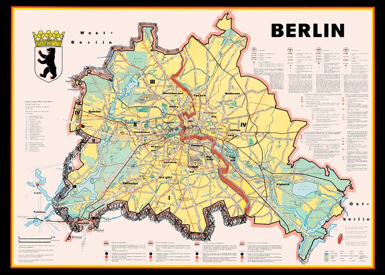 Berlin Wall Map Divided Germany