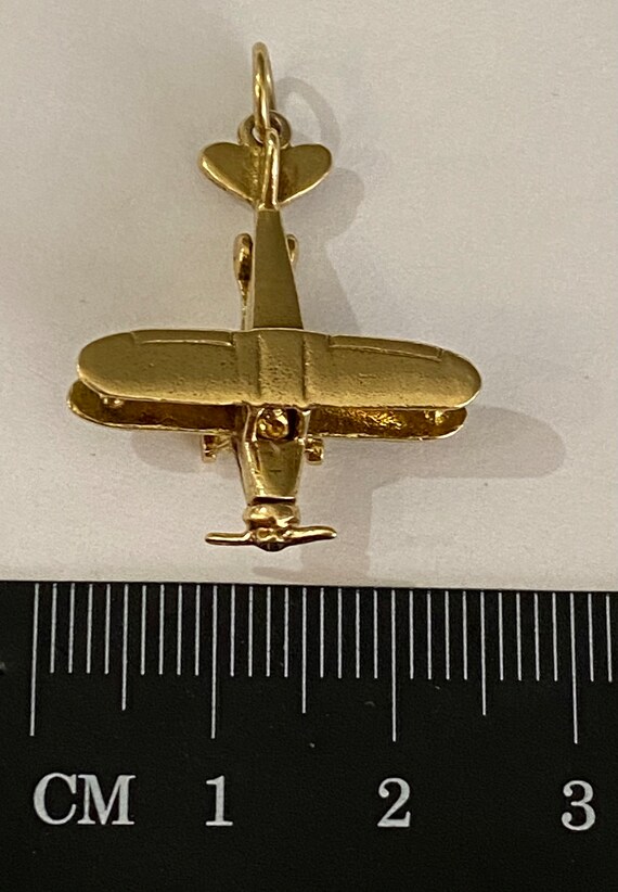 Gold Opening Aeroplane Charm - image 5