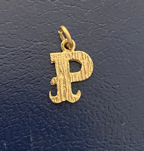 Gold P charm