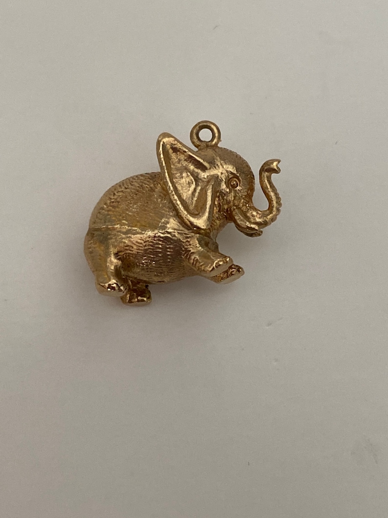 Solid Gold Elephant Charm Etsy
