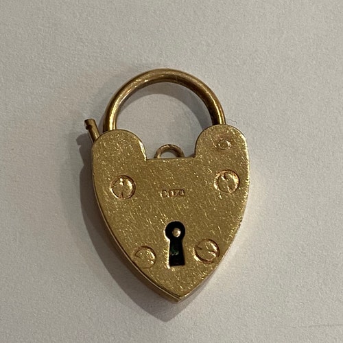 Gold Heart Vintage Padlock Vintage Padlock Gold Pendant Etsy