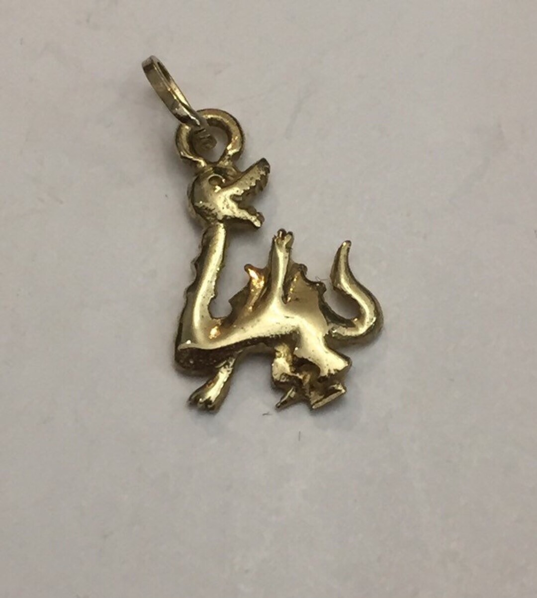 Gold Dinosaur Charm Etsy