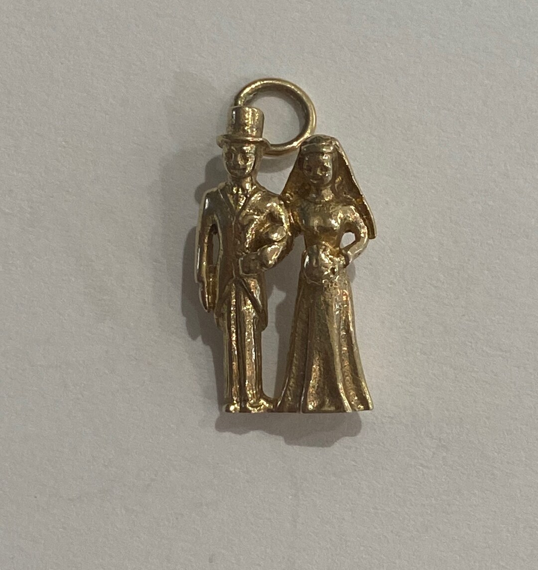 Gold Bride and Groom Charm Etsy