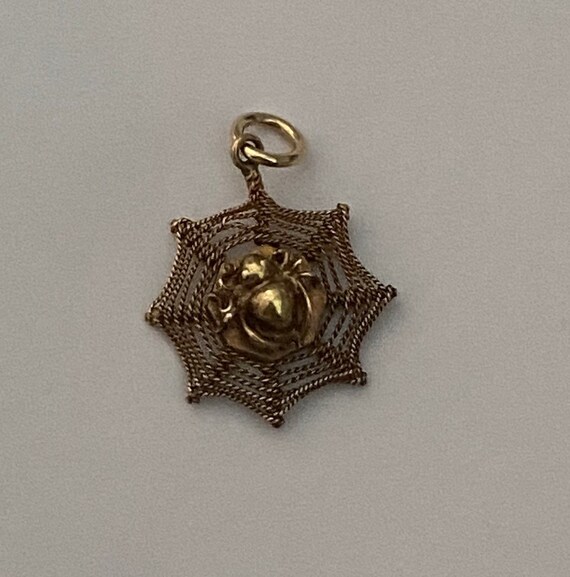 14ct Spider on Web Charm