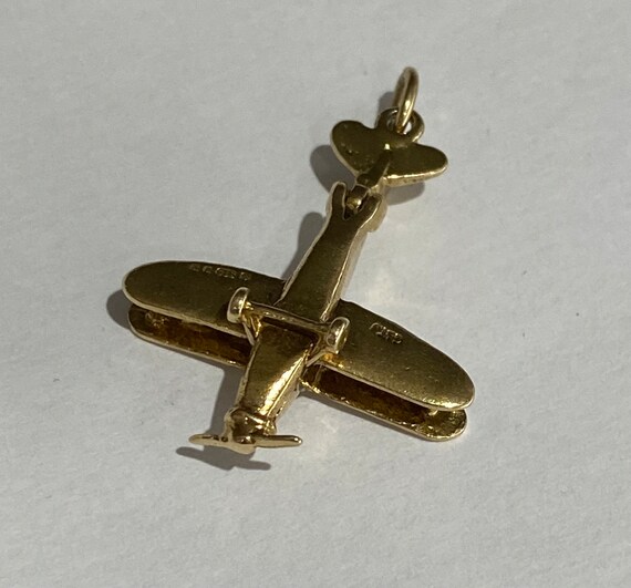 Gold Opening Aeroplane Charm - image 2
