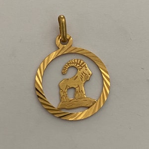 Gold Capricorn Ram Pendant/Charm