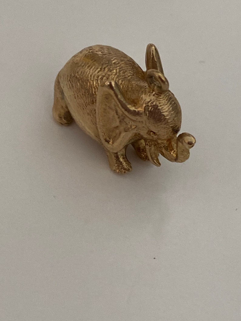 Solid Gold Elephant Charm Etsy