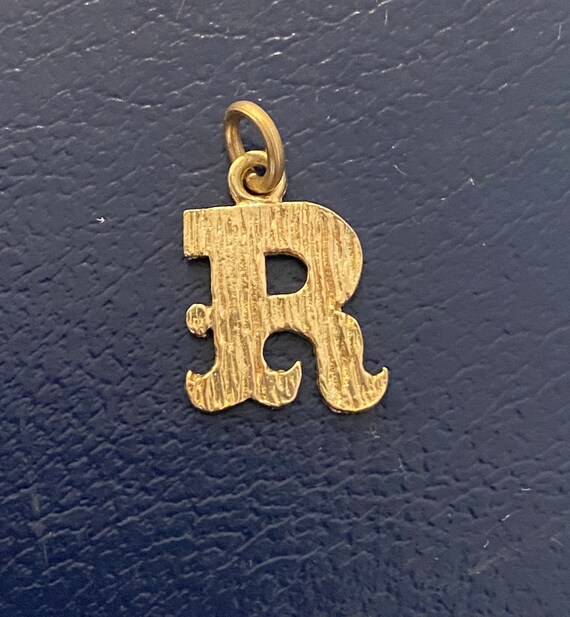 Gold R Charm