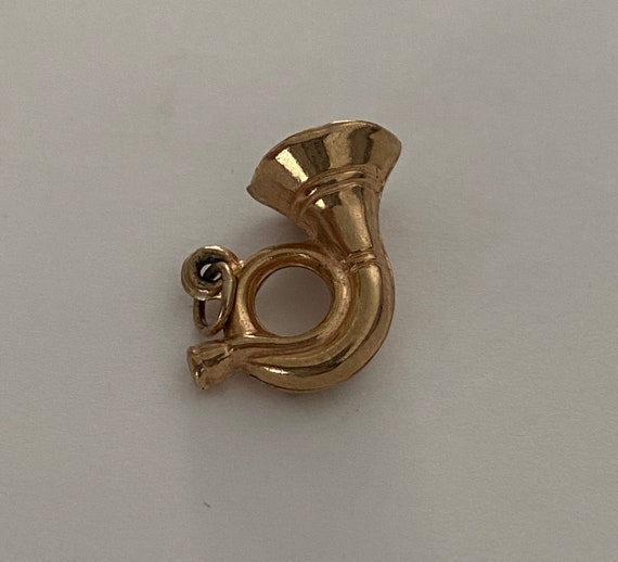 Gold French Horn Charm - image 2