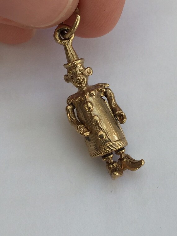 Gold Movable Clown Pendant