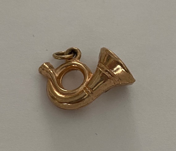 Gold French Horn Charm - image 1