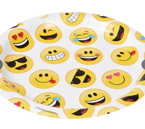 Emoji dessert plates Emoji tableware Emoji party supplies Etsy