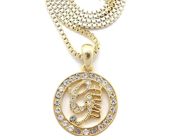 Iced G-Unit Pendant 2mm/18&quot;,20&quot;, 24&quot; Box Chain Hip Hop Fashion Necklace