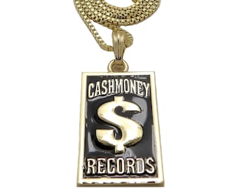 New Cash Money Records Pendant Box, Rope, Cuban Chain Hip Hop