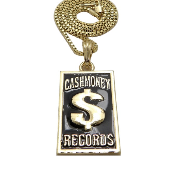 New Cash Money Records Pendant Box, Rope, Cuban Chain Hip Hop Necklace