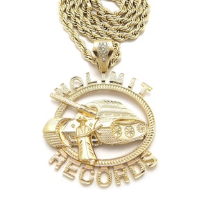 No Limit Record Tank Pendant 5mm/24&quot; Rope Chain Hip Hop Necklace