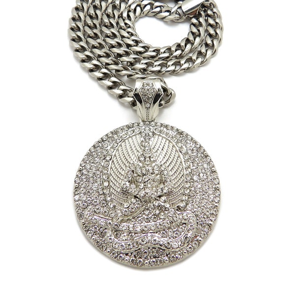 Iced Out 2pac Euphanasia Pendant 9mm/24",30" Stainless Steel Cuban Chain Hip Hop Necklace