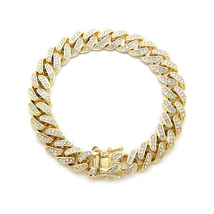 Women&#39;s Fashion 12mm/10&quot;,11&quot; or 12&quot; Box Lock Ice Bling Cuban Chain Anklet