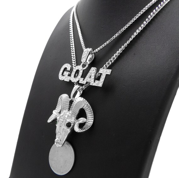 New Iced Goat G.O.A.T Pendant 18 20 24 Box Cuban Chain Hip Hop