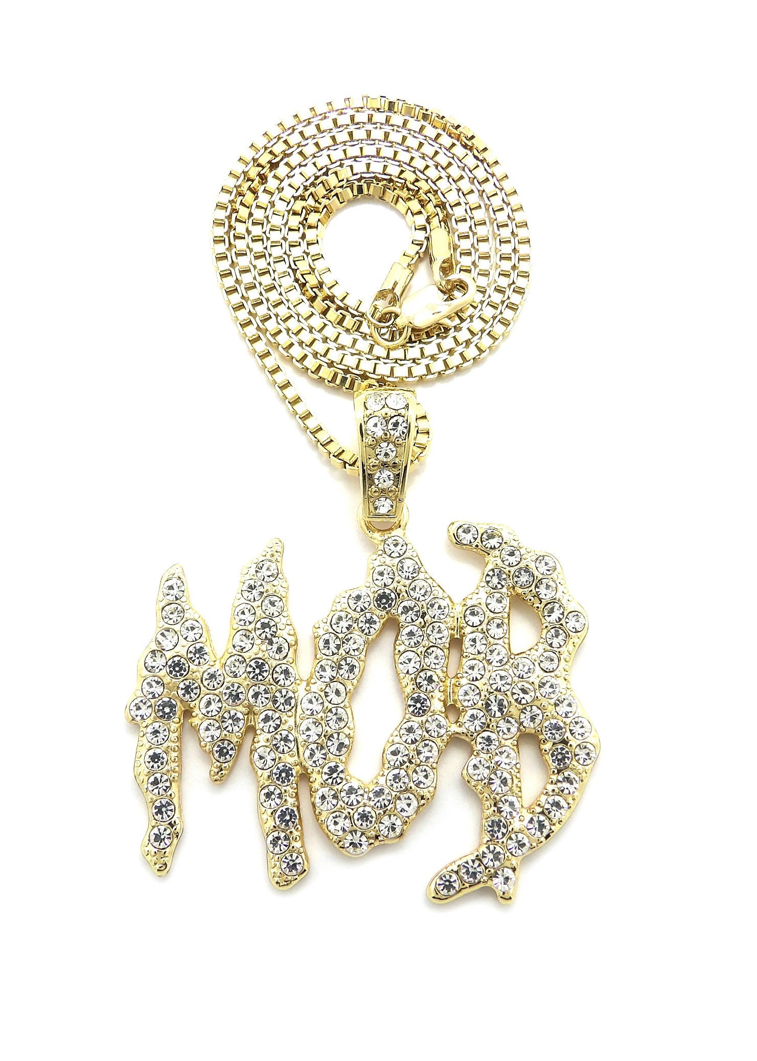 Iced Sailing Yacht Bling Pendant W/ 24 Box, Cuban, Rope Chain Hip Hop Necklace