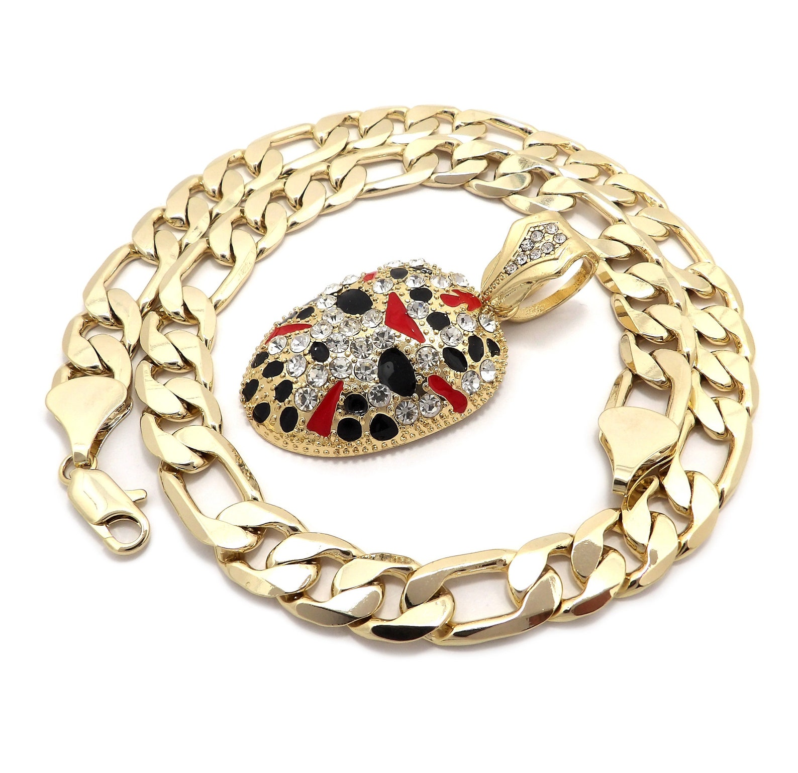 Jason Or Chain Iced Cubic Zirconia Jason Voorhees Charm 12mm/20