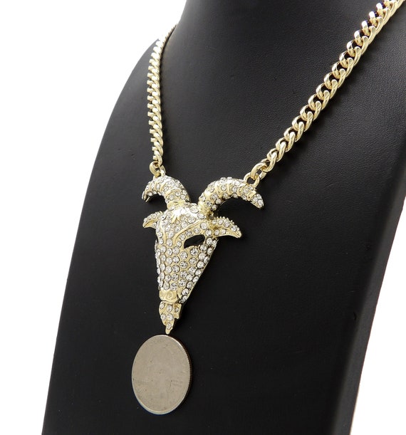 Iced out goat chain best sale
