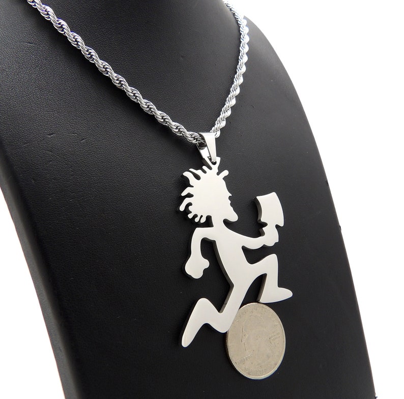 Juggalo Hatchet Man Pendant 4mm18,20,24 Stainless Steel Rope Chain Necklace