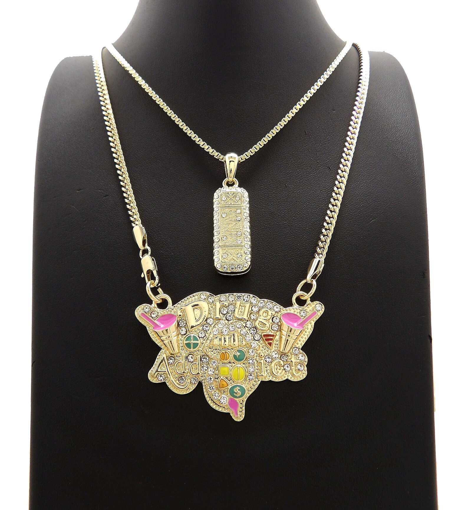New Iced Drug Addict & XANAX Pendant 18 and 24 Mix Etsy