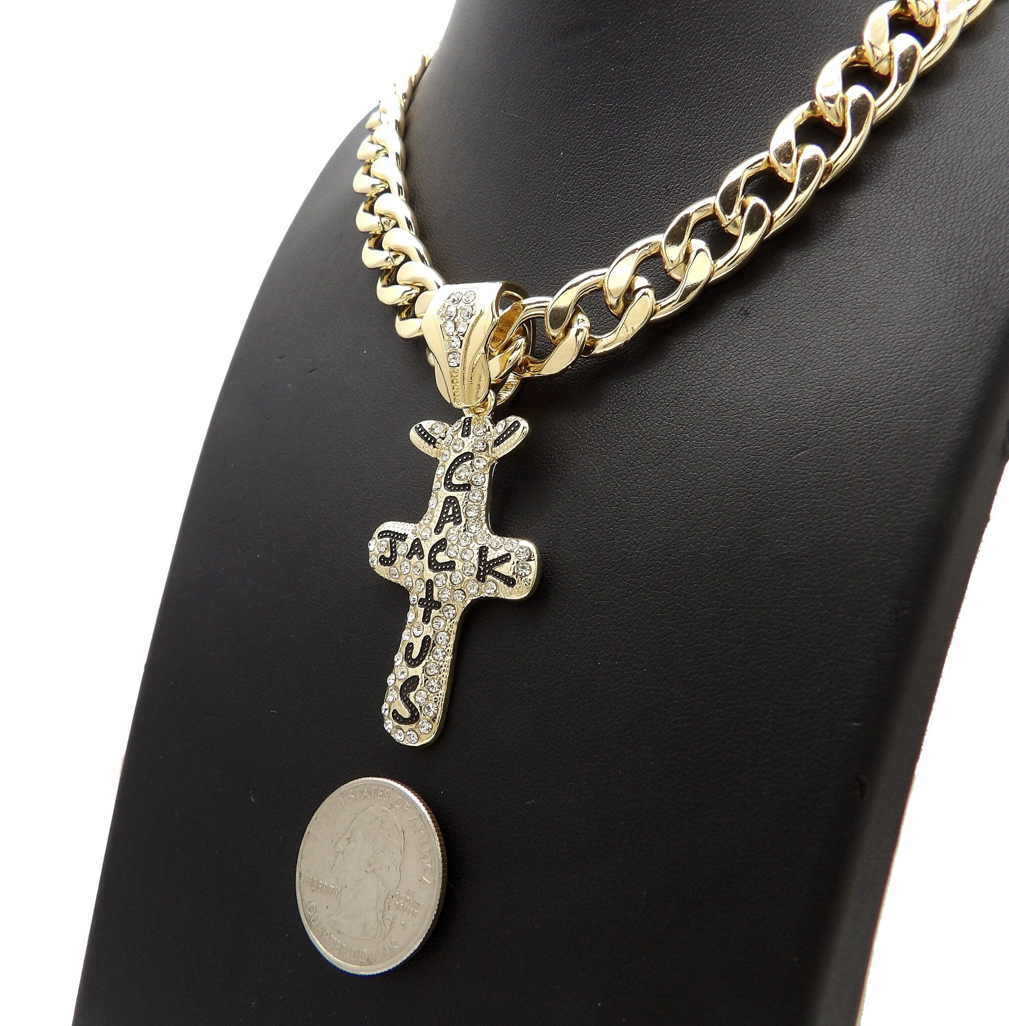 Hip Hop Fashion Iced Cactus Jack Cross Pendant 11mm/18 Hip Hop Fashion Iced Cactus Jack Cross Pendant 11mm/18