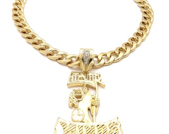 Catena maglia fantasia in oro giallo e bianco 60 cm
