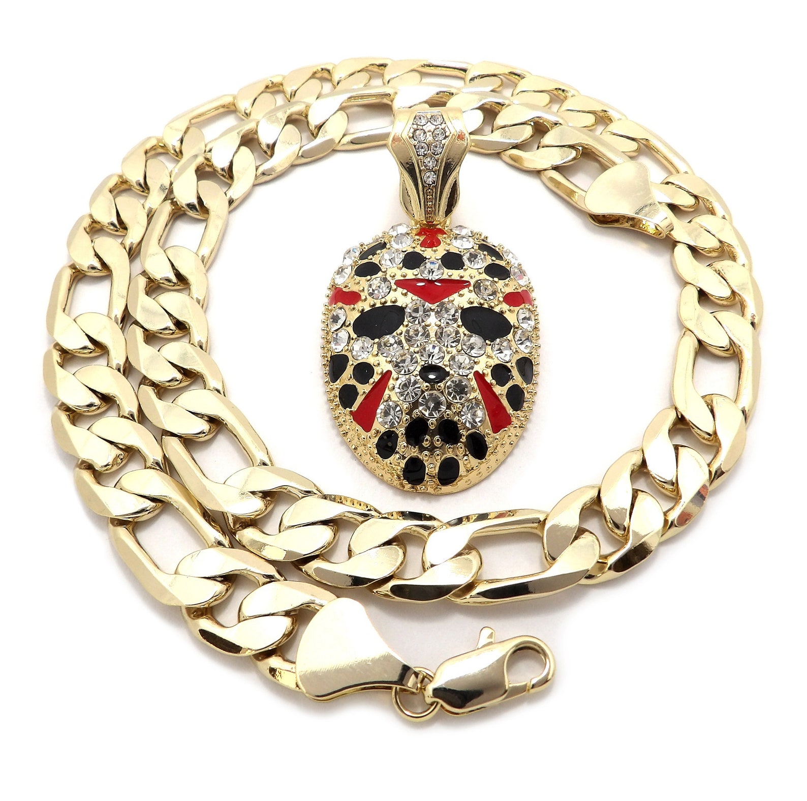 Jason Or Chain Iced Cubic Zirconia Jason Voorhees Charm 12mm/20