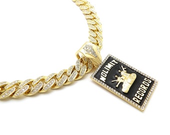 Iced No Limit Records Pendant 12mm/18