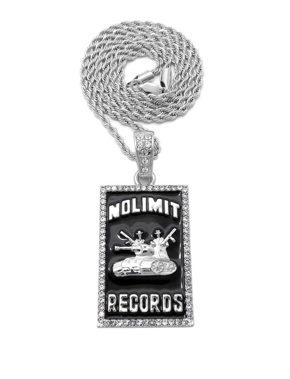 Iced No Limit Records Pendant Box, Rope, Cuban Chain Hip Hop