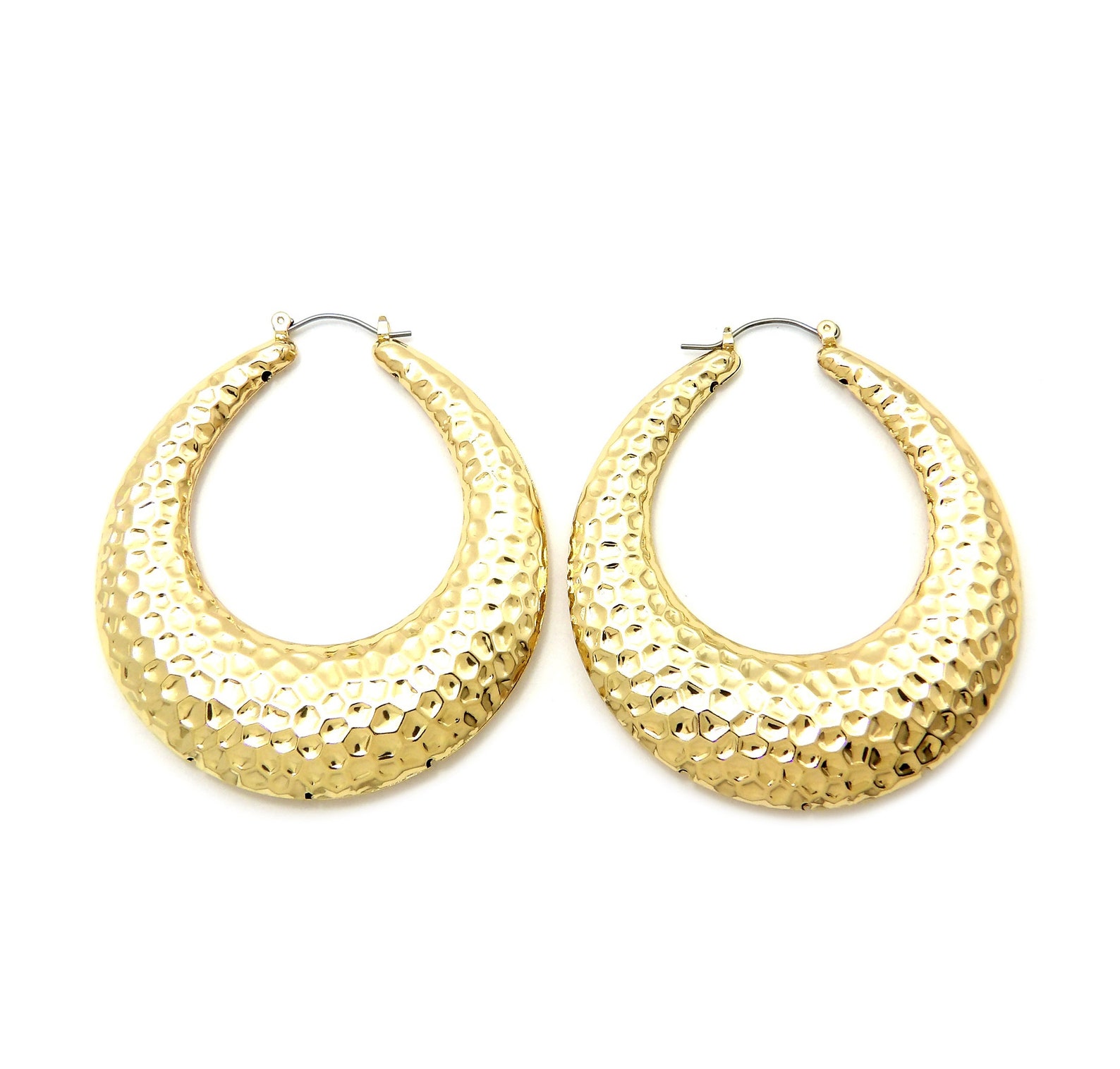 Hip-pop Style Fashion Large Bamboo Hoop Geometric Earrings for - Etsy