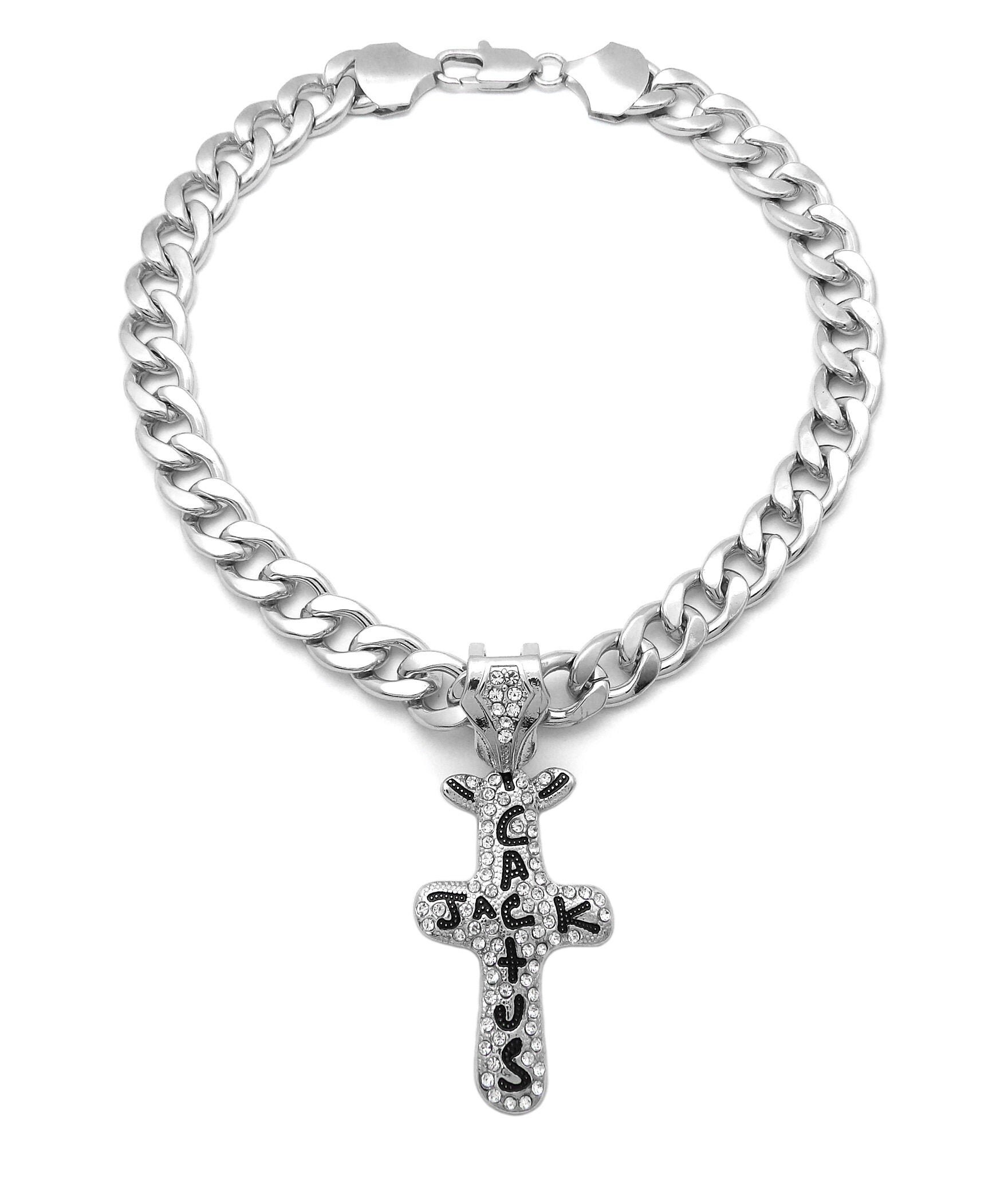 Hip Hop Fashion Iced Cactus Jack Cross Pendant 11mm/18 Hip Hop Fashion Iced Cactus Jack Cross Pendant 11mm/18