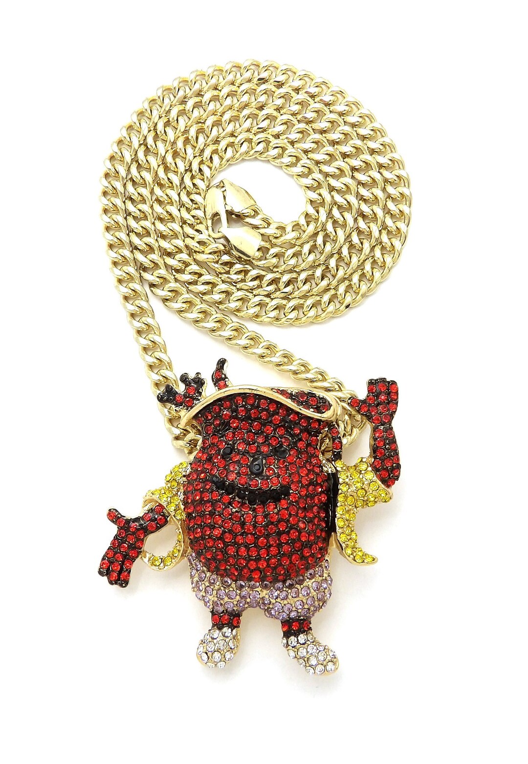 Ice Out kool Aid Pendant Various Chain Option Cuban or Franco