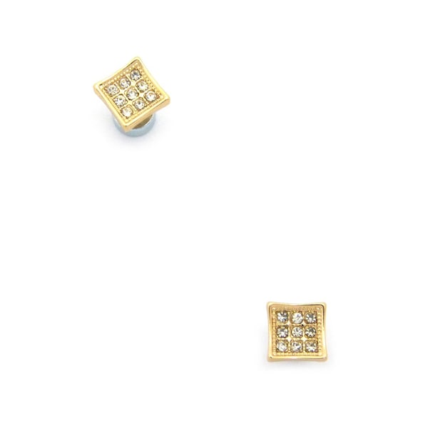 New CZ Stone 7mm Square Magnetic Stud  Earring No Piercing Required