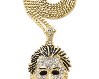 Iced Michael Myers Pendant 18 20 24 Cuban Rope Box Chain Hip Hop Necklace Etsy