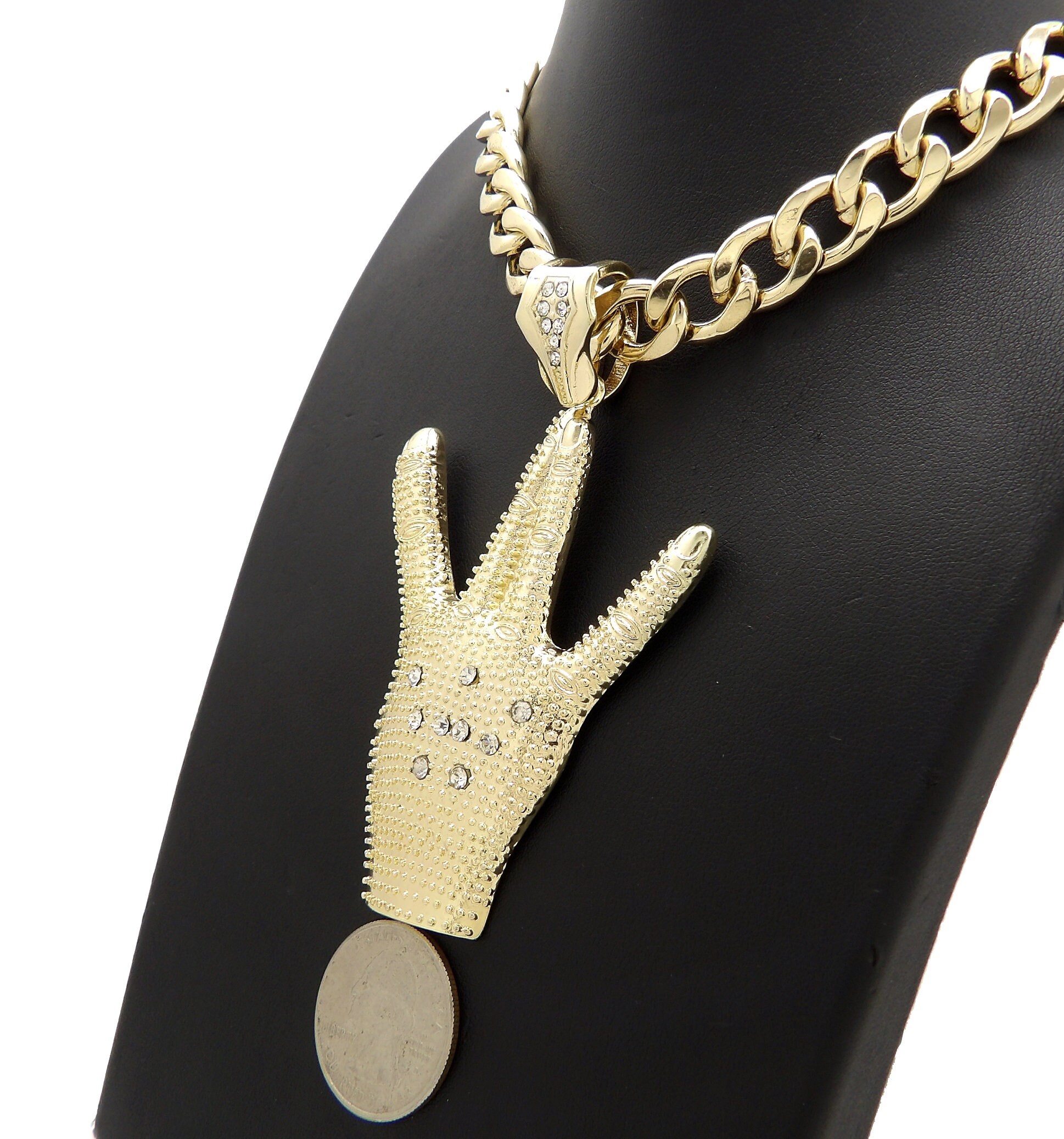 【VINTAGE HOLLYWOOD】Ice Floe Chain Necklace ネックレス HIP HOP ICED WH. GOLD PT JUMBO LAST SUPPER PENDANT, BLING-ED