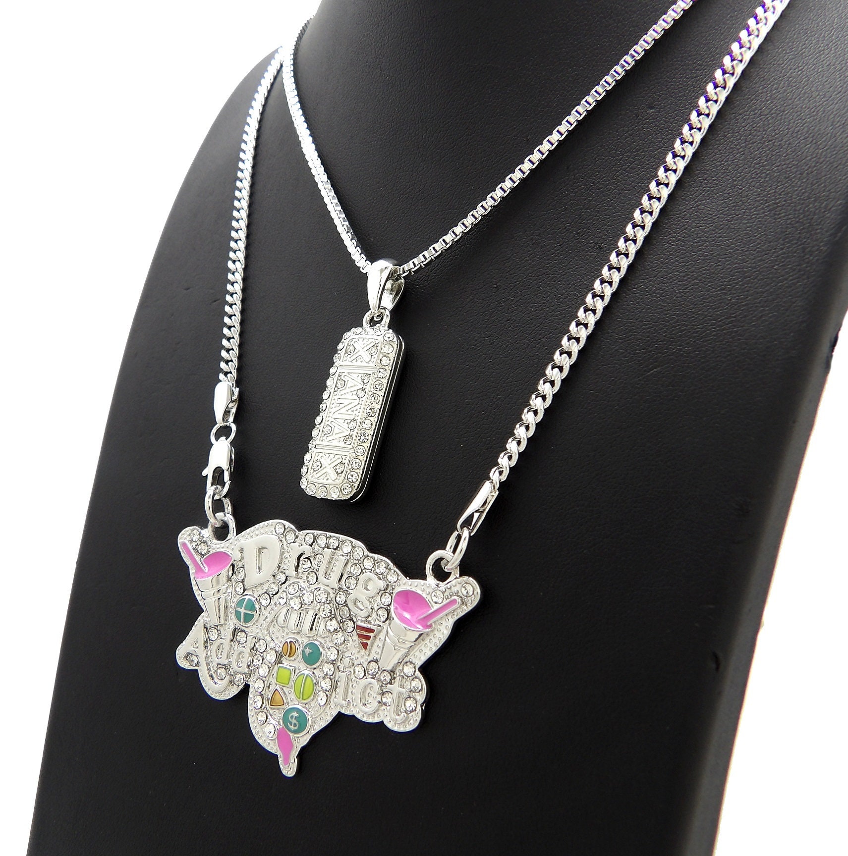 New Iced Drug Addict & XANAX Pendant 18 and 24 Mix Etsy
