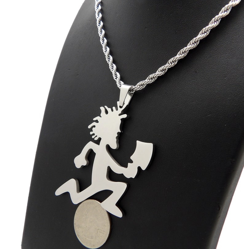 Juggalo Hatchet Man Pendant 4mm18,20,24 Stainless Steel Rope Chain Necklace