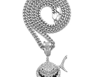 New Iced Shark Pendant 6mm/24 Cuban 