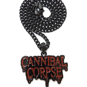 Heavy Metal Band Cannibal Corpse Pendant  Cuban or Black Cord Chain Necklace