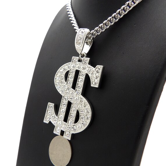 Ice Out Money Dollar Sign Pendant 6mm 