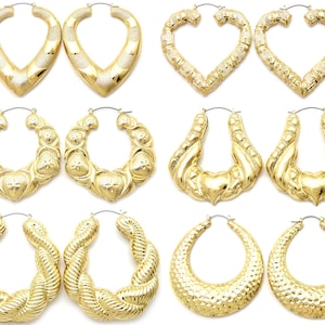 Hip-Pop Style Fashion Large Bamboo Hoop Geometric Earrings for Women