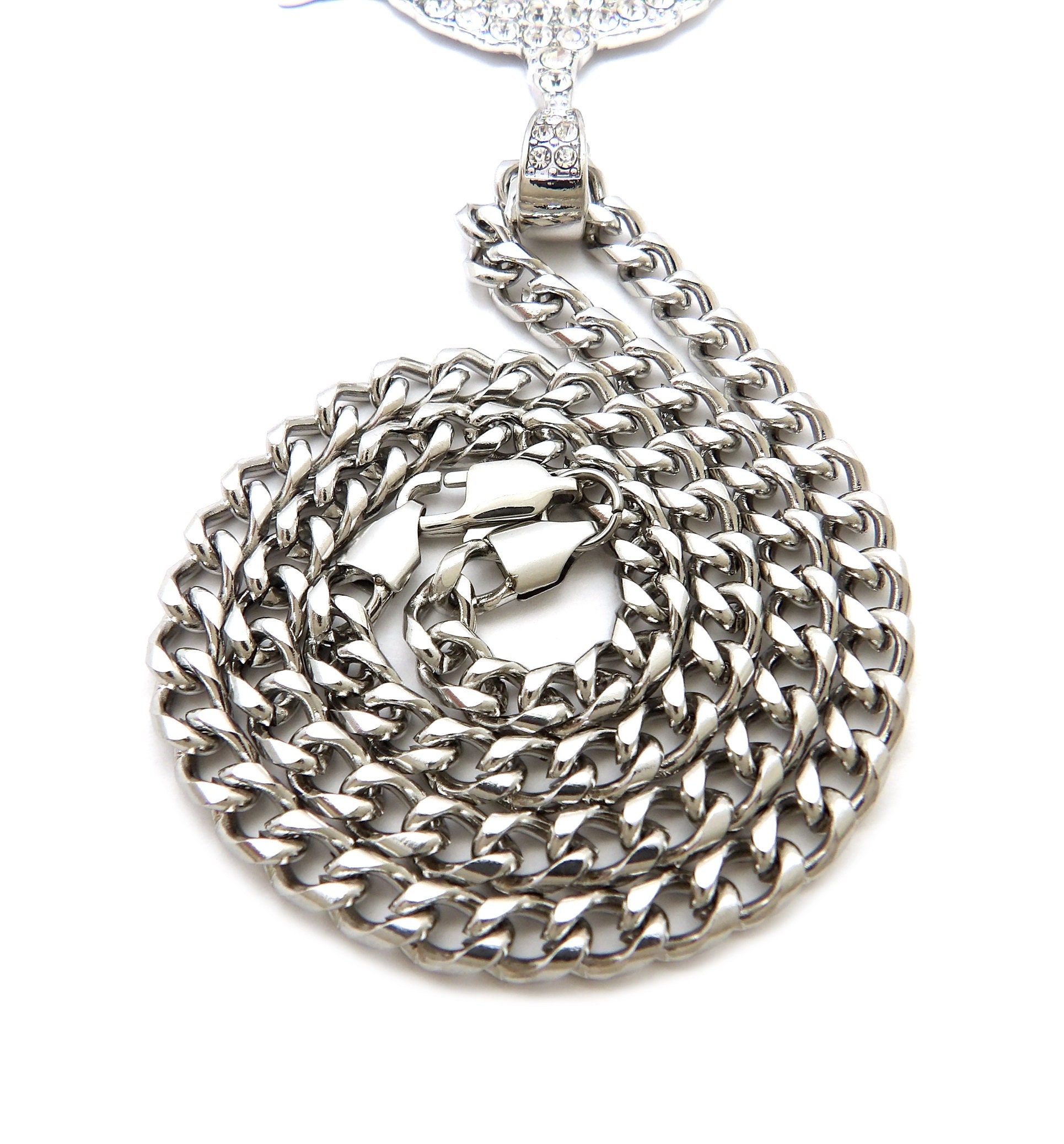 Anarchy Rope Chain New Iced Anarchy Symbol Pendant 6mm/24