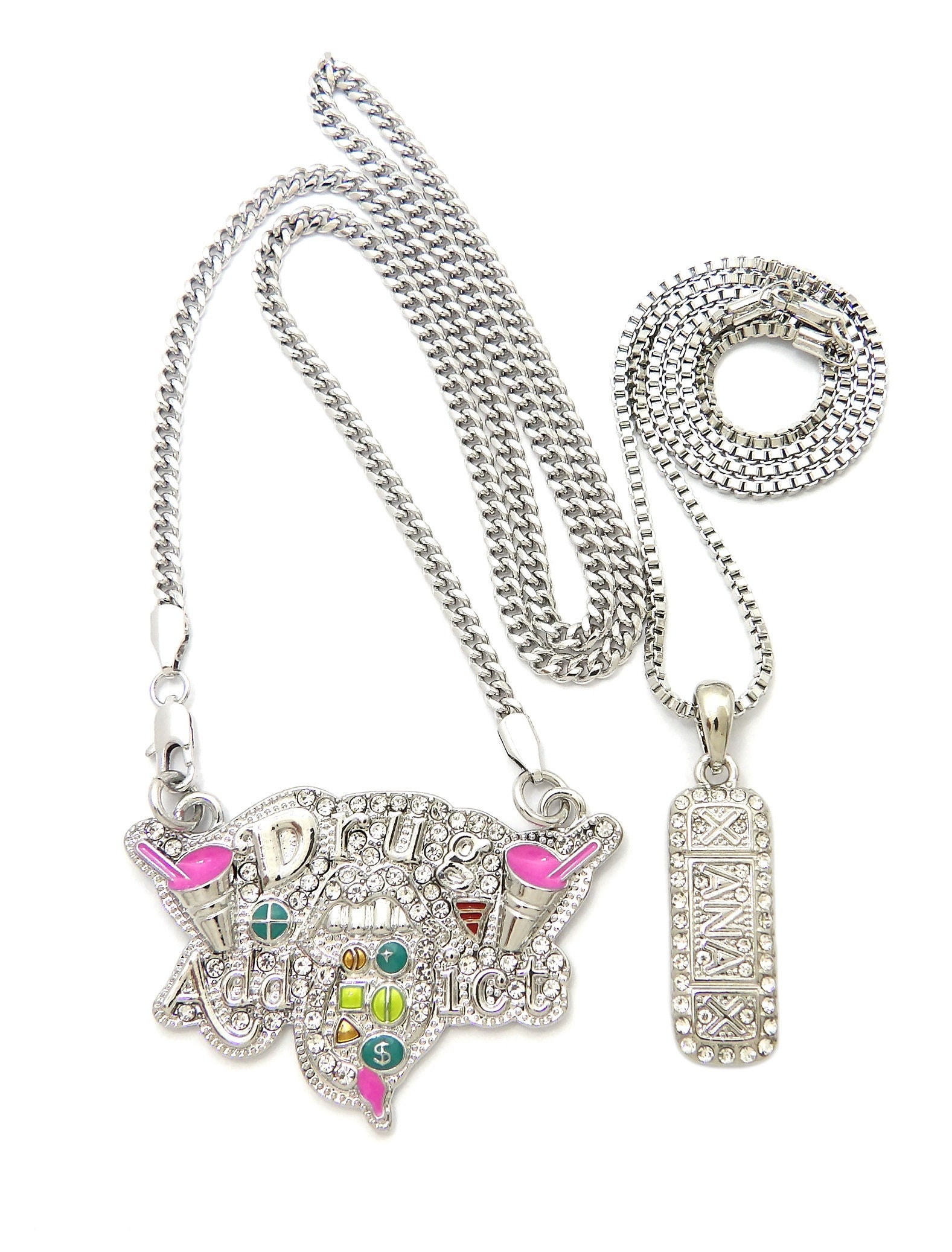 New Iced Drug Addict & XANAX Pendant 18 and 24 Mix Etsy