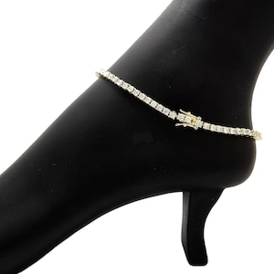 Damenmode Zirkonia 3 mm / 10 &quot;, 11 &quot;, 12 &quot;&quot;Tennis Kette Fußkettchen.&quot;